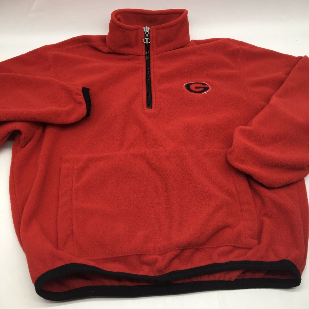 Georgia Bulldogs Champion Fleece Quarter Zip Mens Medium Red Pullover Logo UGA - Picture 4 of 9